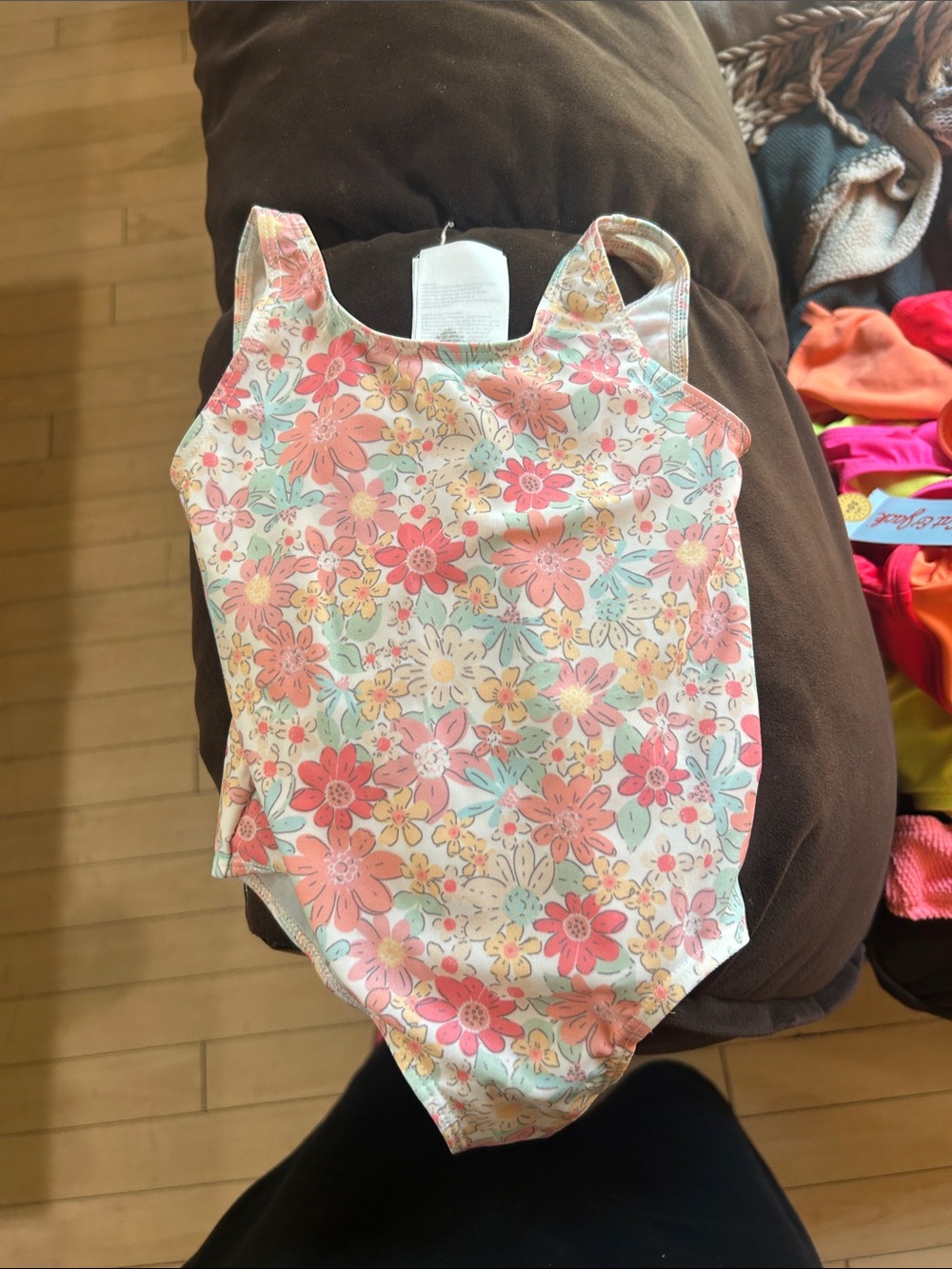 Floral One-Piece Swimsuit - Pink & Mint Floral 18m/2t